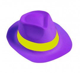 Lilac Gangster Hat with Yellow Band