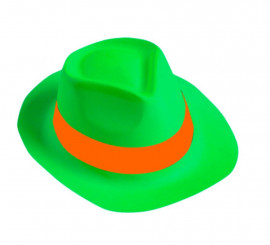 Chapéu Gangster Verde com Faixa Laranja