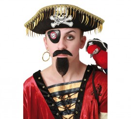 Pirate hat with fringes for adults