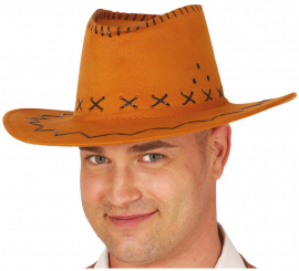 Chapéu de cowboy marrom semelhante ao couro