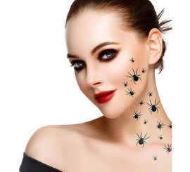 Tatuagem de 16 aranhas negras