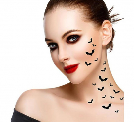 Tatuagem de 16 morcegos pretos