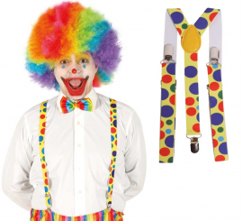 Suspensórios de palhaço com Topos