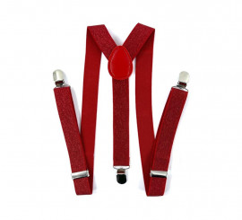 Suspensórios vermelhos escuros brilhantes