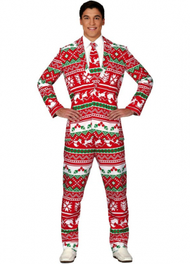 Fato de Natal vermelho para homem