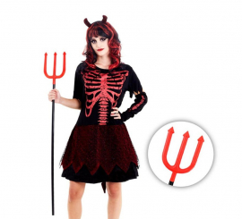 Tridente vermelho Diablesa 2 peças de 120 cm