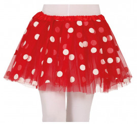 Children's Red Tutu with White Polka Dots 30 cm