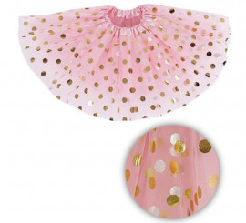 40 cm Pink Tutu with Golden Polka Dots