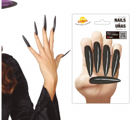 Ultra-long black false nails 10 units