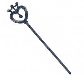 Black Heart Wand with glitter 30 cm