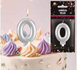 Vela Metálica Prata 8 cm Nº 0