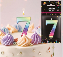 Multicolor Metallic Candle No. 7, 8 cm