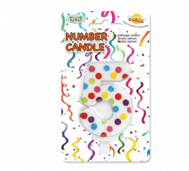 Vela Pontos coloridos com o número 5.