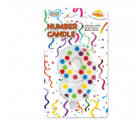 Vela Pontos coloridos com o número 9.