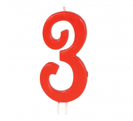 Vela Vermelha nº 3 de 12 cm