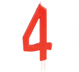 Vela Vermelha nº 4 de 12 cm