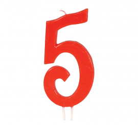 Vela Vermelha nº 5 de 12 cm