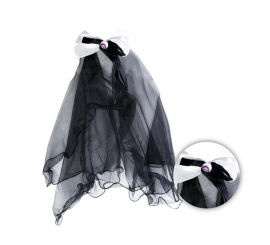 Black veil with bow and eye