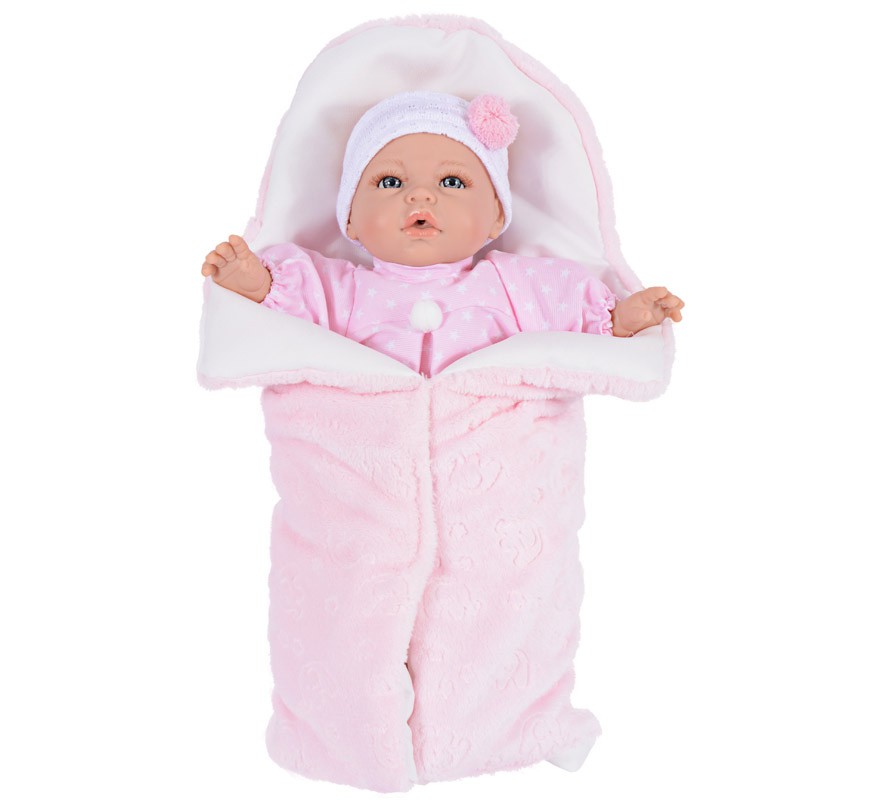 Boneca Bebe Leyre com trocador rosa 40 cm Boneca Bebe Leyre com trocador rosa 40 cm