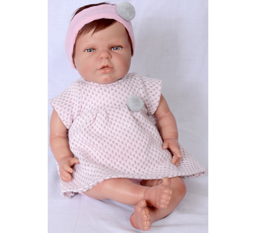 Boneca renascida Marta com vestido rosa de 45 cm