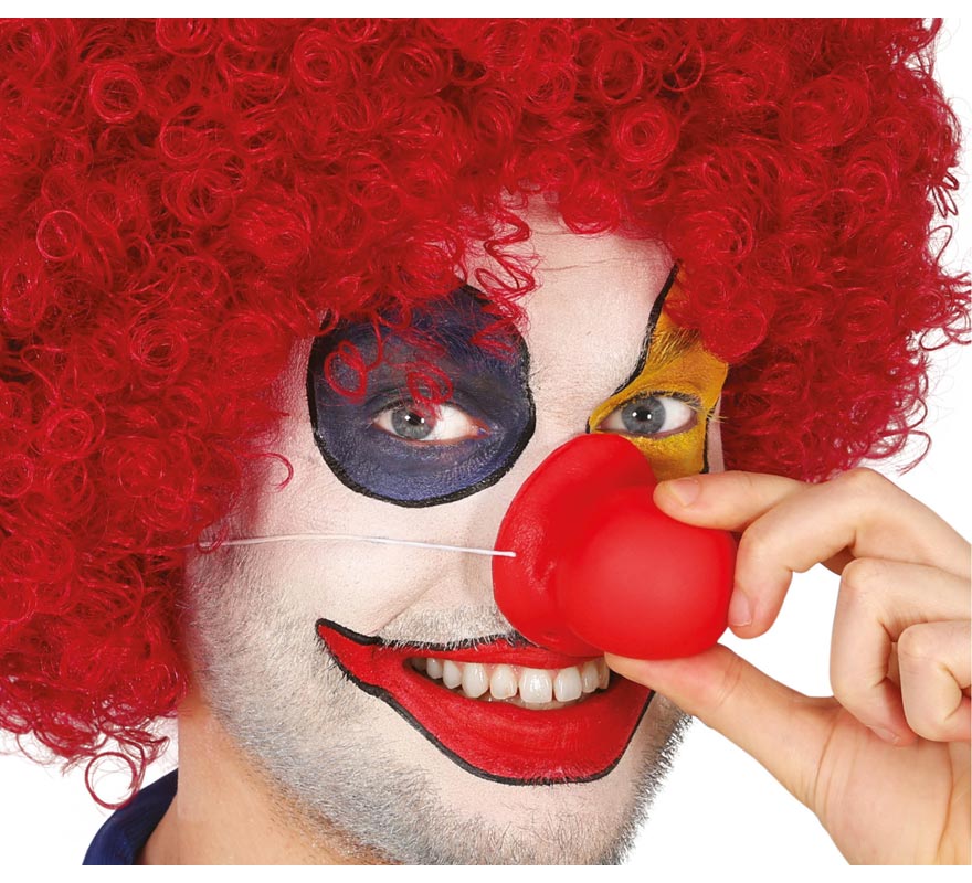 Nariz de palhaço de látex vermelho com som