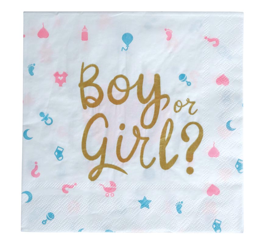 Pack of 12 It's a Boy or it's a Girl Napkins
