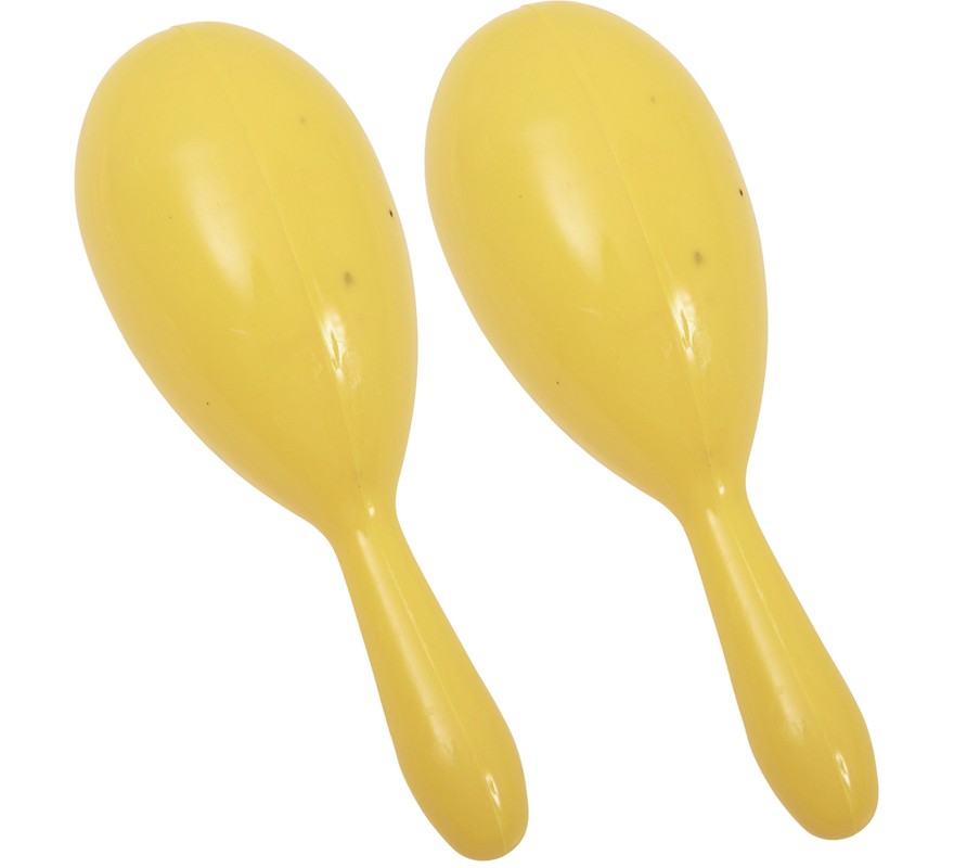 Pack of 2 Plastic Maracas in assorted colors of 20 cm
