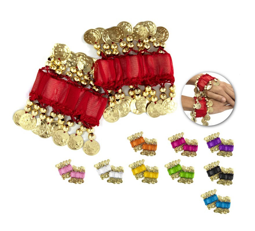 Pack de 2 pulseiras com moedas em cores sortidas