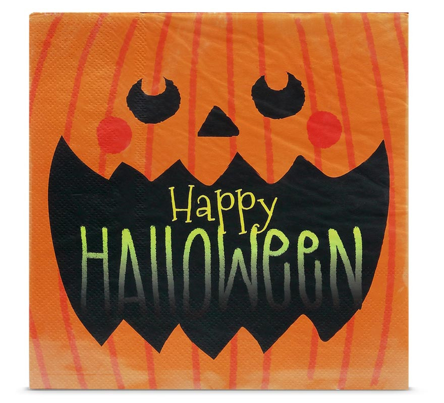 Pack of 20 Happy Halloween Napkins of 33x33 cm Pack of 20 Happy Halloween Napkins of 33x33 cm