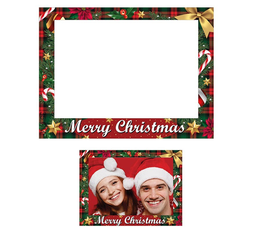 Pack of 12 Red Merry Christmas Photocall of 80x60 cm