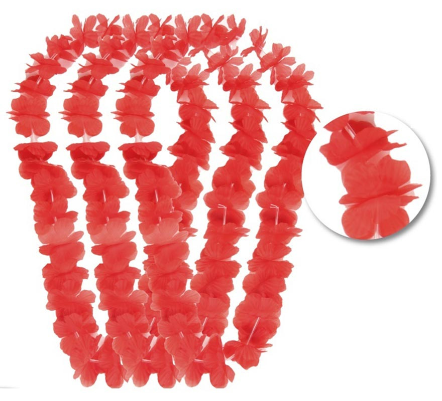 Pack of 3 small red Hawaii necklaces of 99 cm Pack of 3 small red Hawaii necklaces of 99 cm