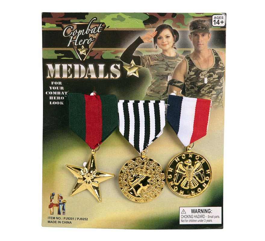 Pack of 3 Military Decorations of 15x15 cm