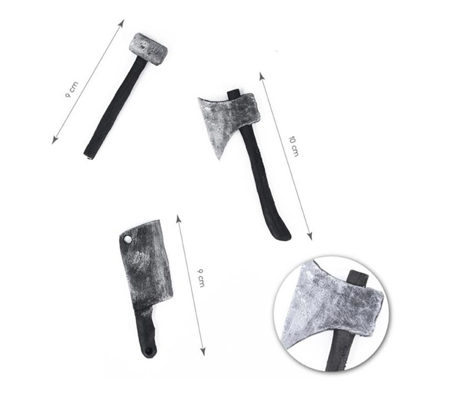 Pack of 3 Mini Weapons: Axe, Knife and Mace