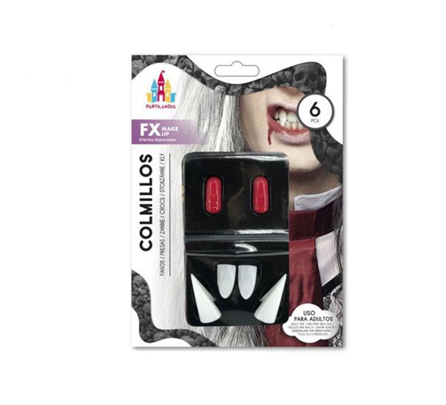 Pack of 4 Vampire Fangs with 2 Blood Capsules