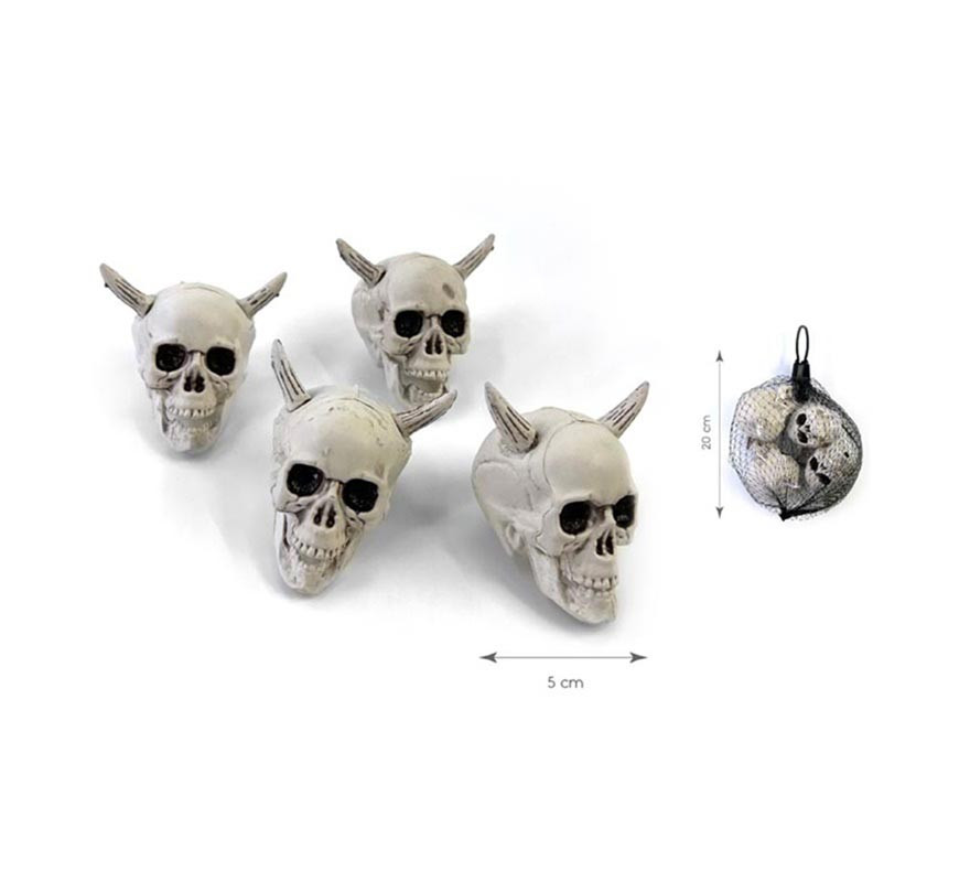 Pack of 4 Devil Skulls of 20x5 cm