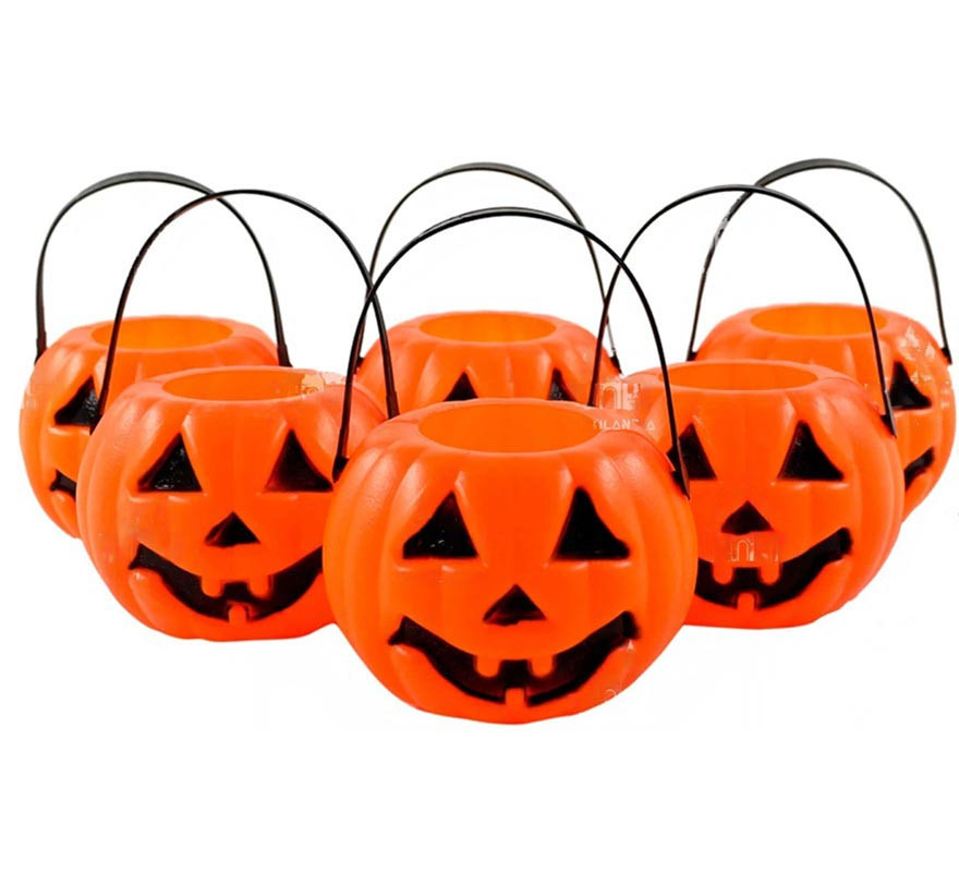 Pack of 6 10 cm Pumpkin Baskets