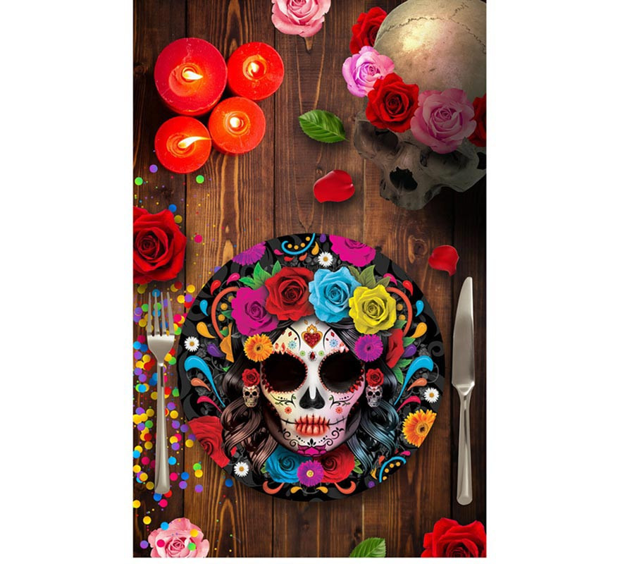Pack of 6 colorful 23 cm Catrina Plates Pack of 6 colorful 23 cm Catrina Plates