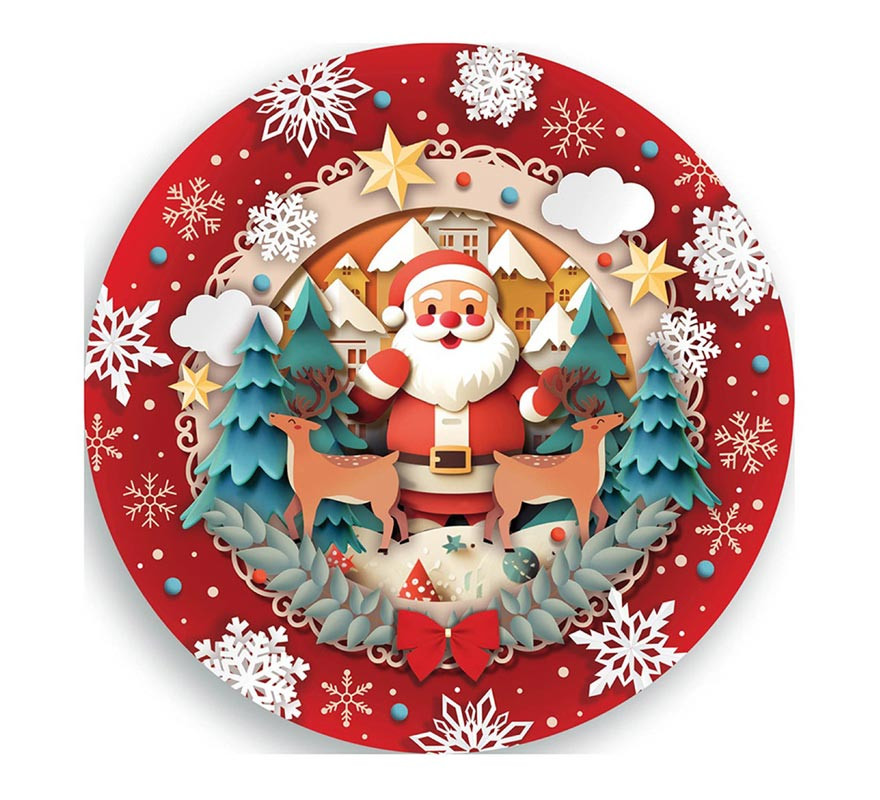 Pack of 6 Christmas plates measuring 23 cm