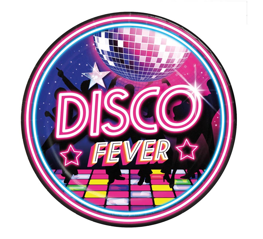 Pacote de 6 placas Disco Fever de 23 cm