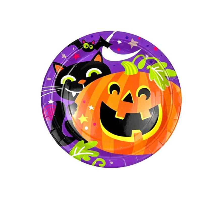 Pack of 6 Halloween Night Print Plates of 18 cm
