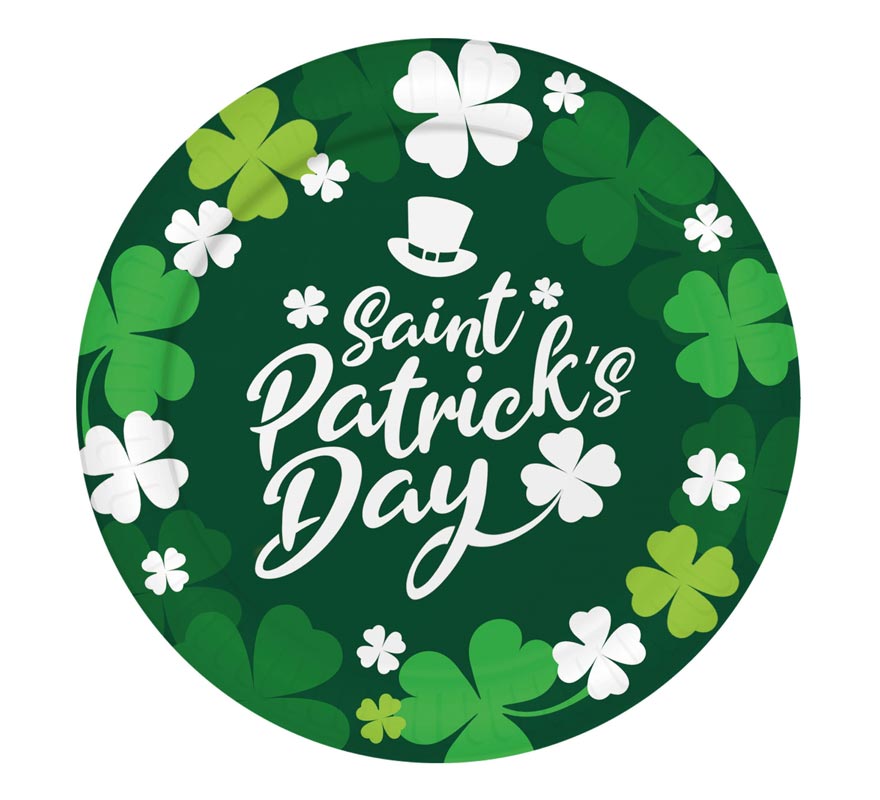 Pacote de 6 Pratos do Dia de São Patrício de 23 cm