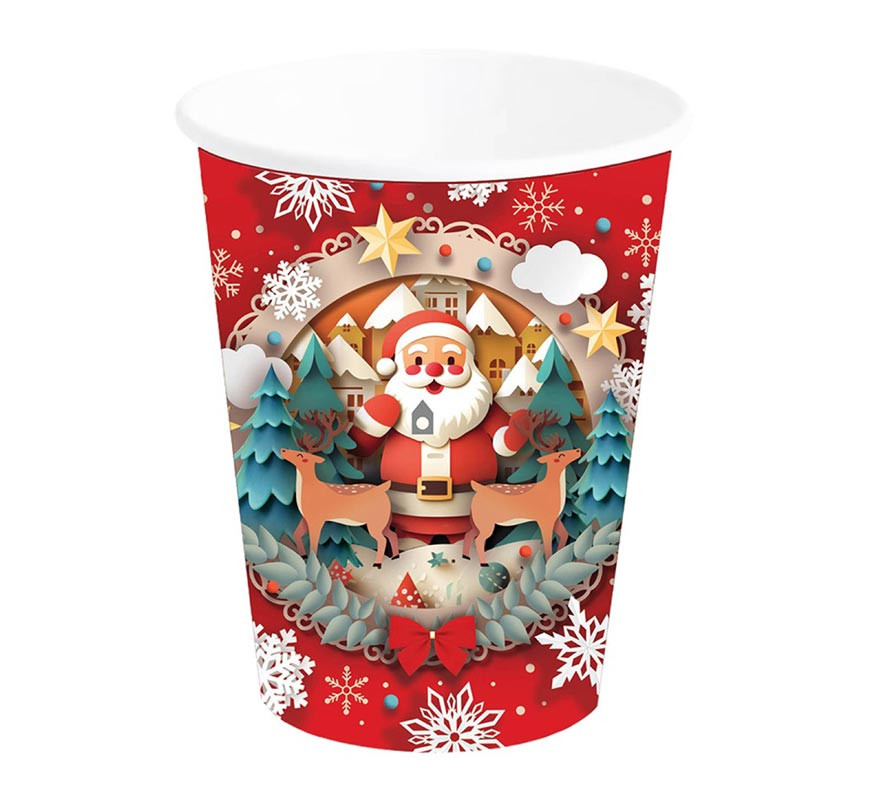Pack of 6 Santa Claus glasses of 240 ml