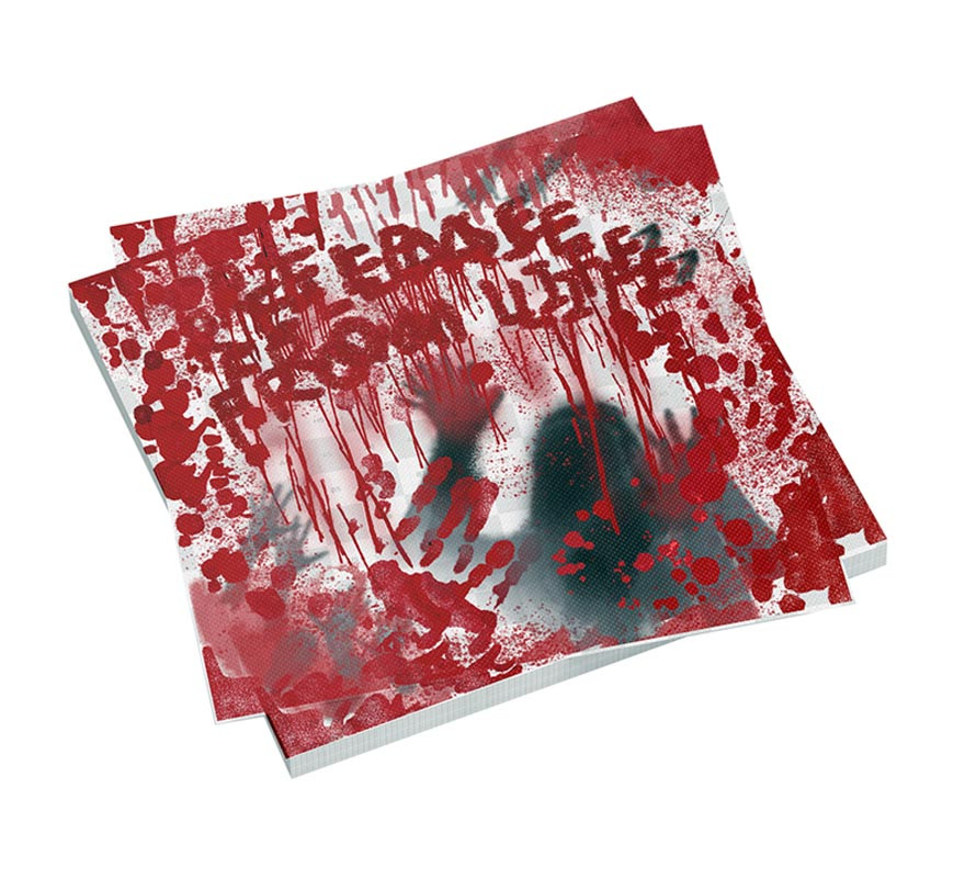 Pack of 8 Bloody Napkins of 33x33 cm Pack of 8 Bloody Napkins of 33x33 cm