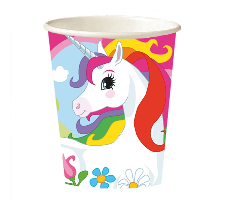 Pack of 8 266 ml Cardboard Unicorn Cups Pack of 8 266 ml Cardboard Unicorn Cups