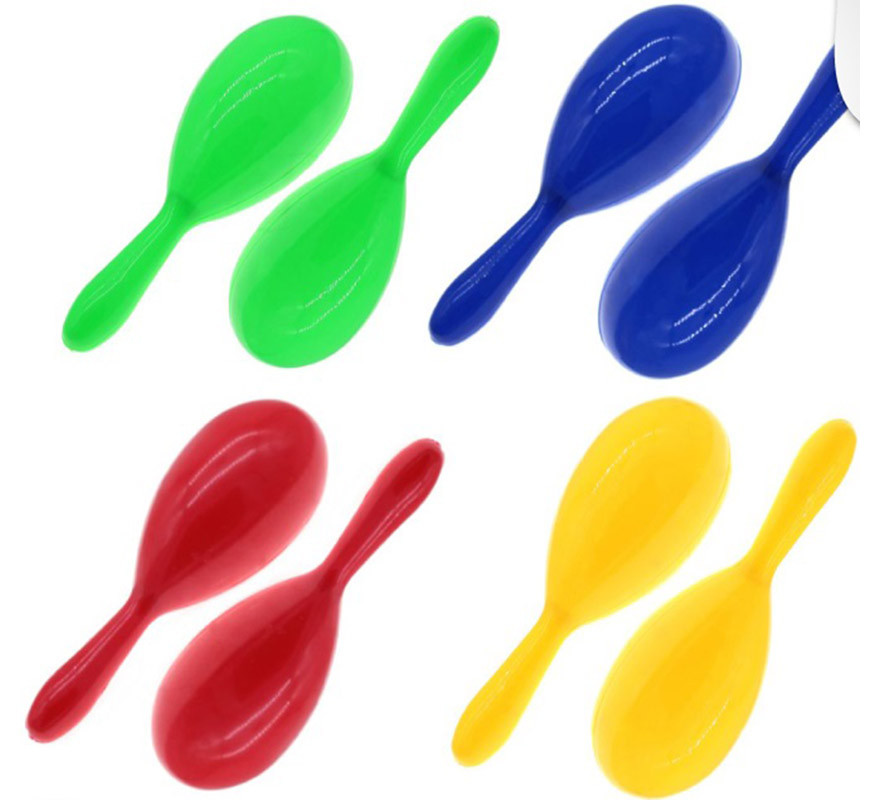 Pair of traditional 20 cm Maracas in assorted colors