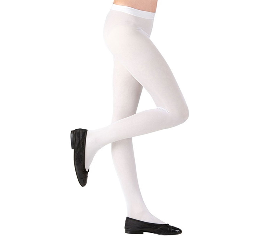 Meia-calça branca 40 DEN para meninas