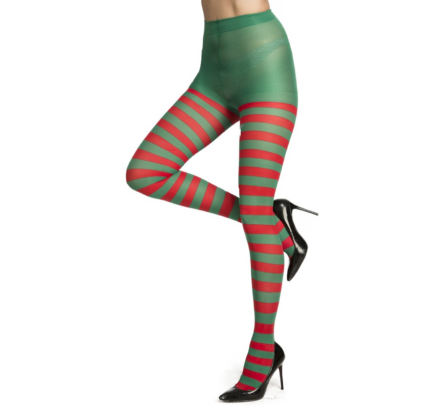 Meias Listradas Vermelhas e Verdes