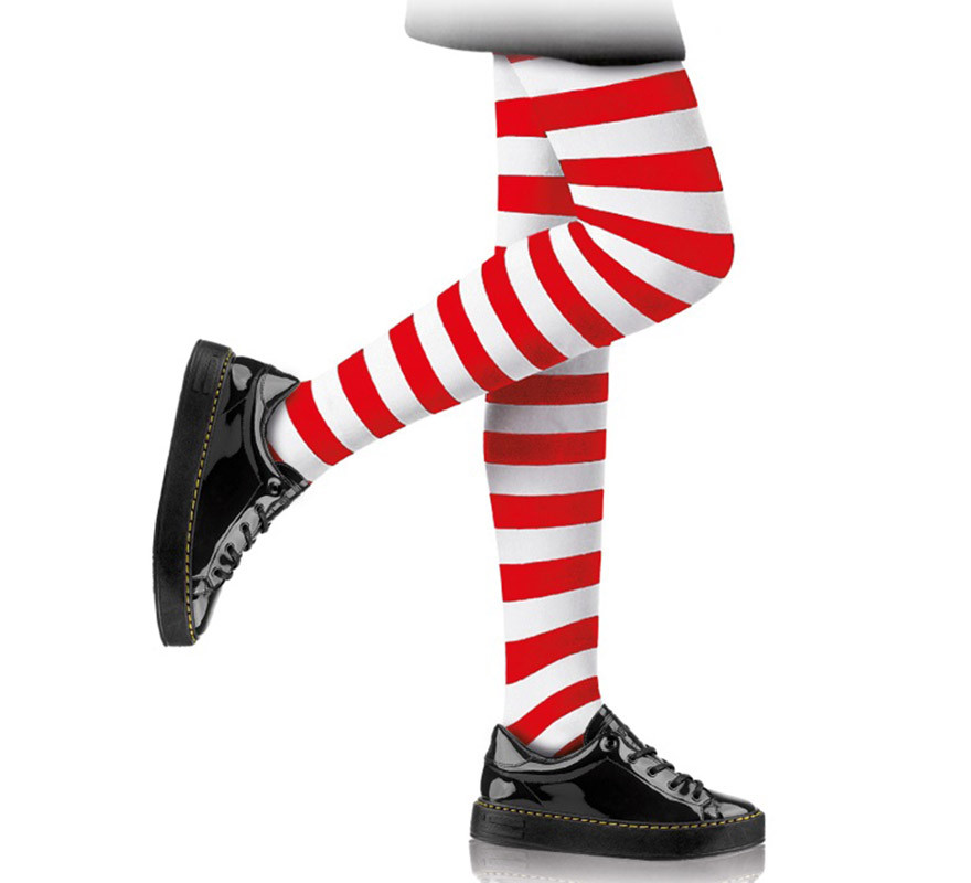 Red and White Striped Children's Tights Red and White Striped Children's Tights