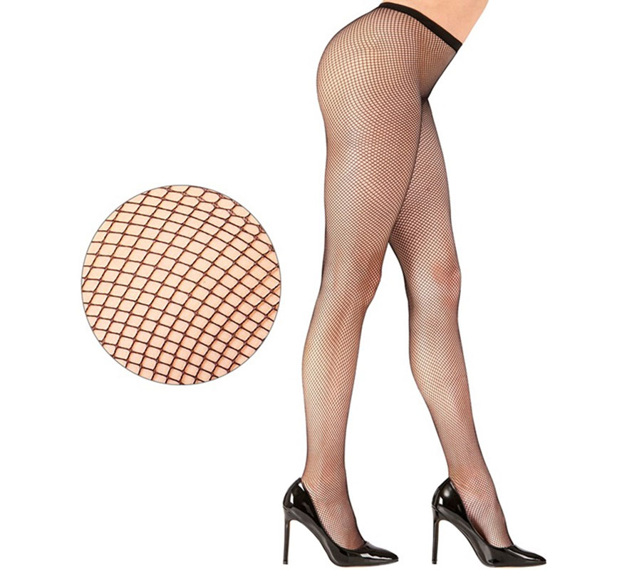 Meia-calça arrastão preta para mulheres