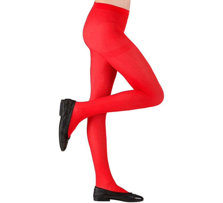 Meia-calça vermelha 40 DEN para meninas